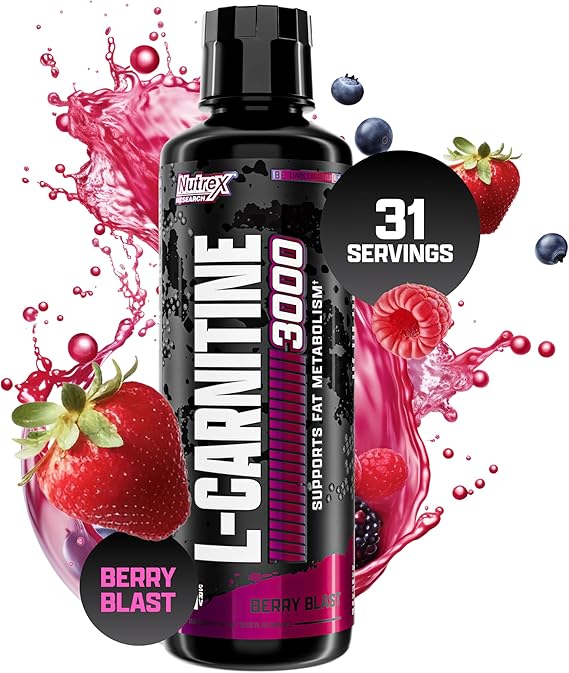 Nutrex Research L-Carnitine 3000 ,Liquid Shots, Stimulant Free , Supports Muscle Recovery For Men and Women