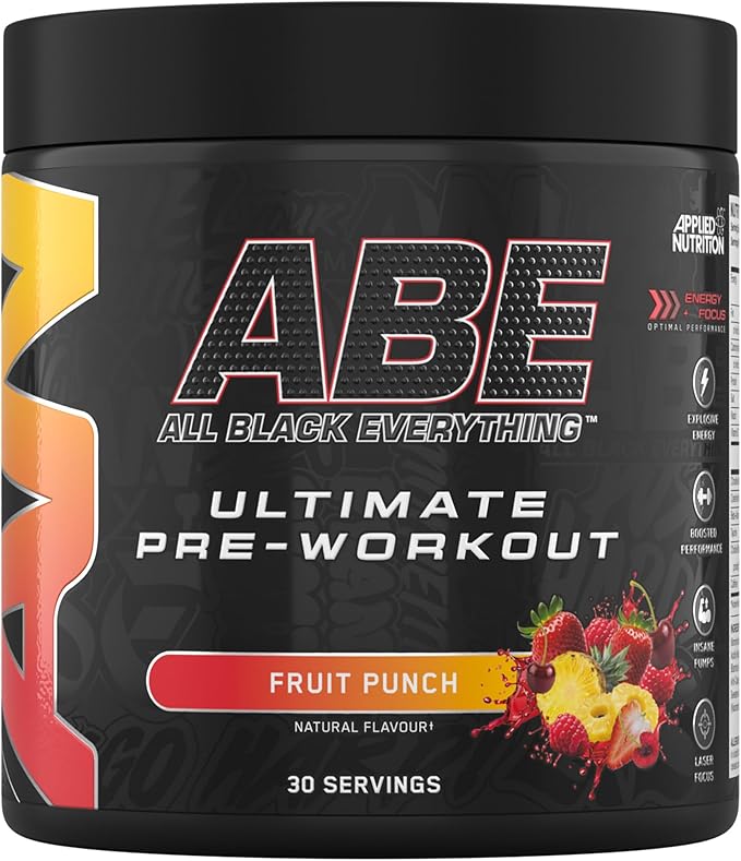 Applied Nutrition ABE Pre Workout - All Black Everything Pre Workout Powder, Energy & Physical Performance with Citrulline, Creatine, Beta Alanine