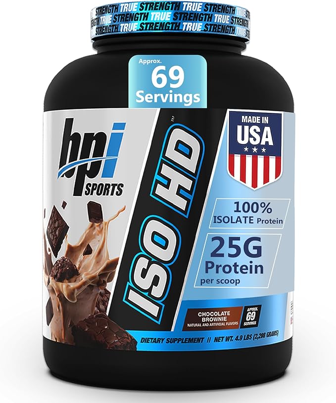 BPI Sports ISO HD Isolate Protein Powder – 100% Whey Isolate, Protein Powder for Muscle Gain
