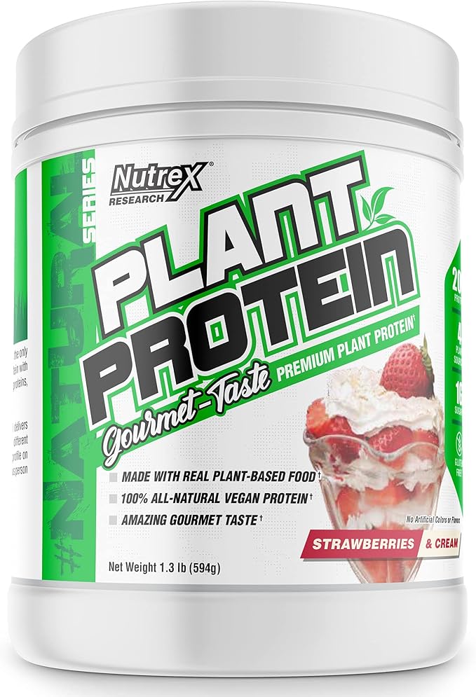 Nutrex Research Plant Protein | Great Tasting Vegan Plant Based Protein Powder | No Artificial Flavors, Colors, or Sweeteners, Gluten Free, Lactose Free