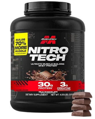 Muscletech Whey Protein Powder - Nitro-Tech Ultimate Muscle Building Formula with Whey Protein Isolate