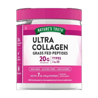 Nature's Truth Collagen Powder | 7 oz | Type I and III | Unflavored | Grass Fed Peptides and Keto Friendly | Non-GMO & Gluten Free Supplement