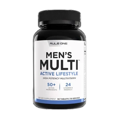 Rule1 Men's Multi - Men's Daily Vitamins, Essential Minerals, Superfoods, Digestive Enzymes, Amino Acids, & Antioxidants for Active Lifestyles and Wellness Support