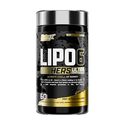 Lipo-6 Black Hers Ultra Concentrate | Weight Loss Pills for Women | Fat Burner, Appetite Suppressant, Metabolism Booster for Weight Loss + Hair, Skin, & Nails Support