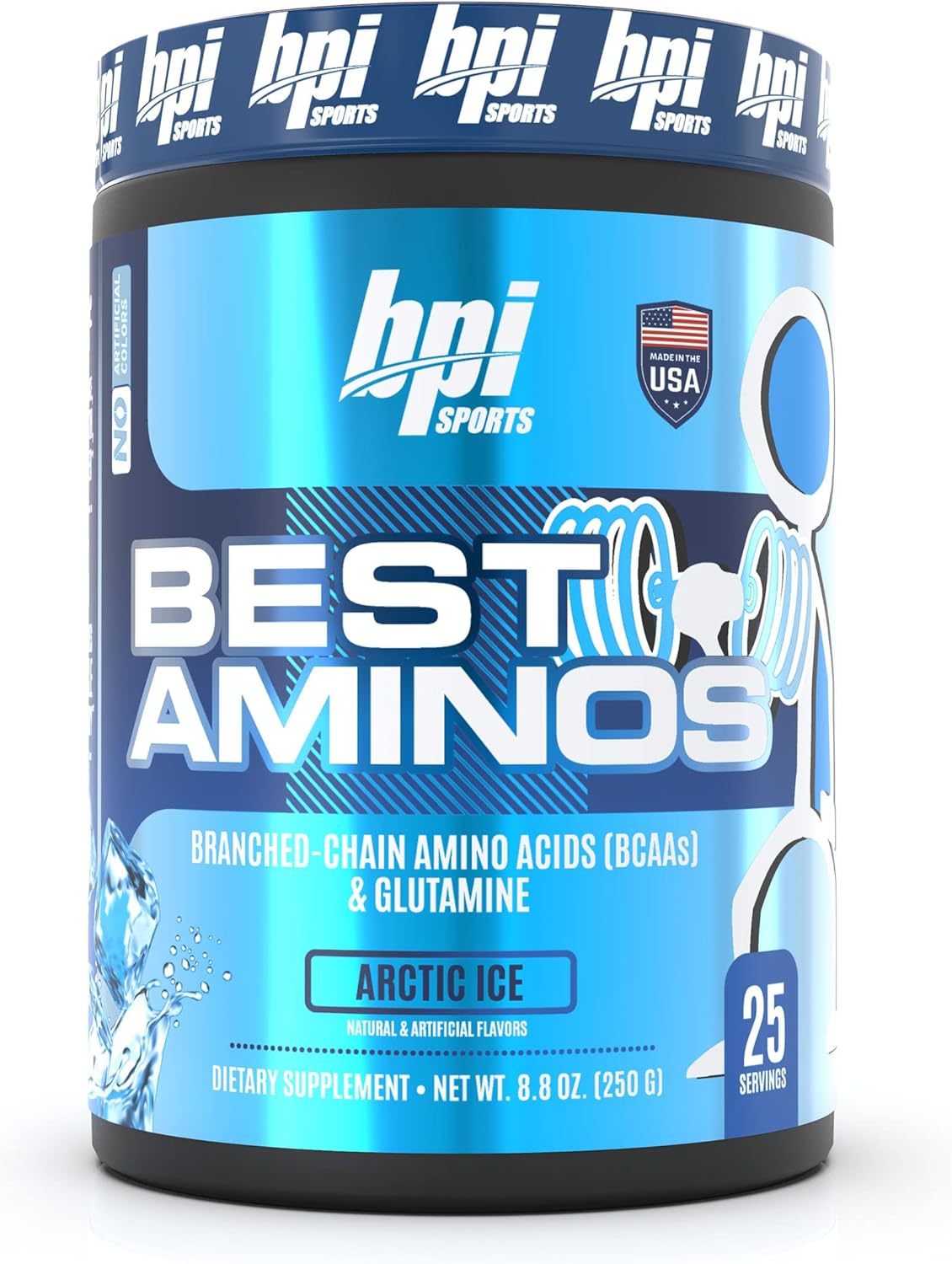 BPI Sports Best Aminos - BCAA Powder Post Workout & Glutamine Recovery Drink with Branched Chain Amino Acids for Hydration & Recovery, for Men & Women